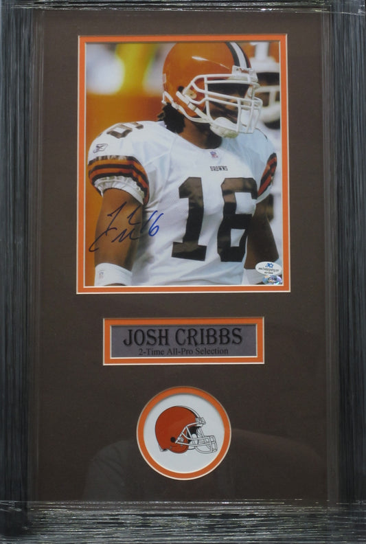 Cleveland Browns Josh Cribbs Hand Signed Autographed 8x10 Photo Framed & Matted with COA