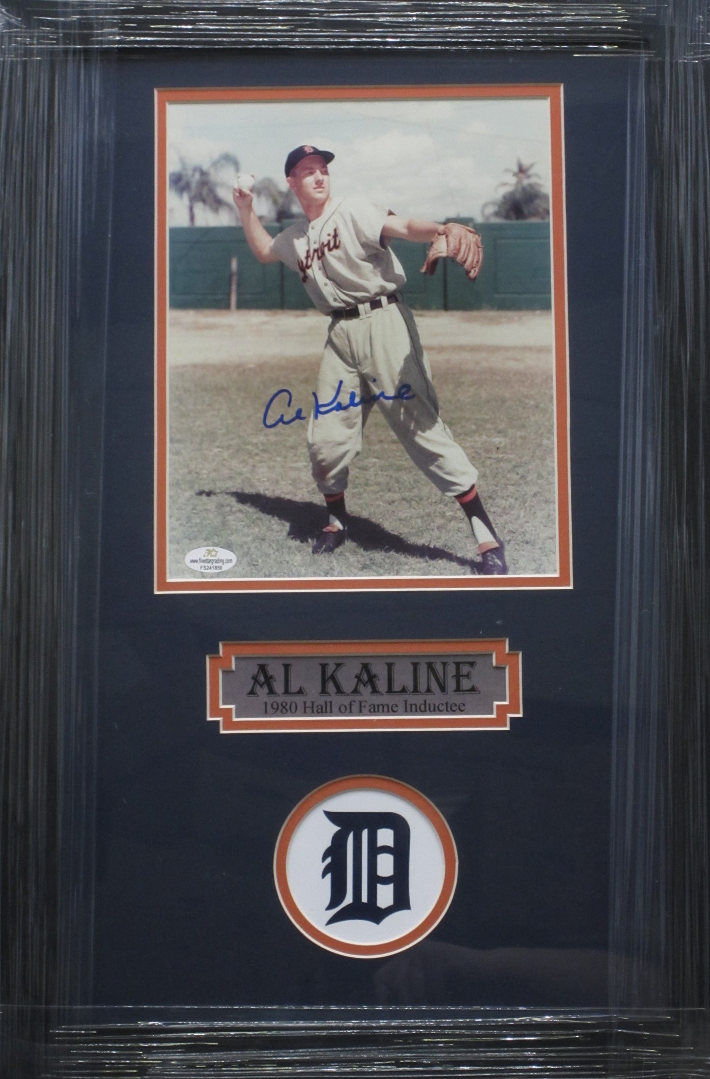 Detroit Tigers Al Kaline Hand Signed Autographed 8x10 Photo Custom Framed & Matted with COA