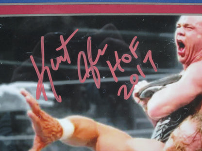 American Professional Wrestler Kurt Angle Hand Signed Autographed 8x10 Photo with HOF 2017 Inscription Custom Framed & Matted with COA