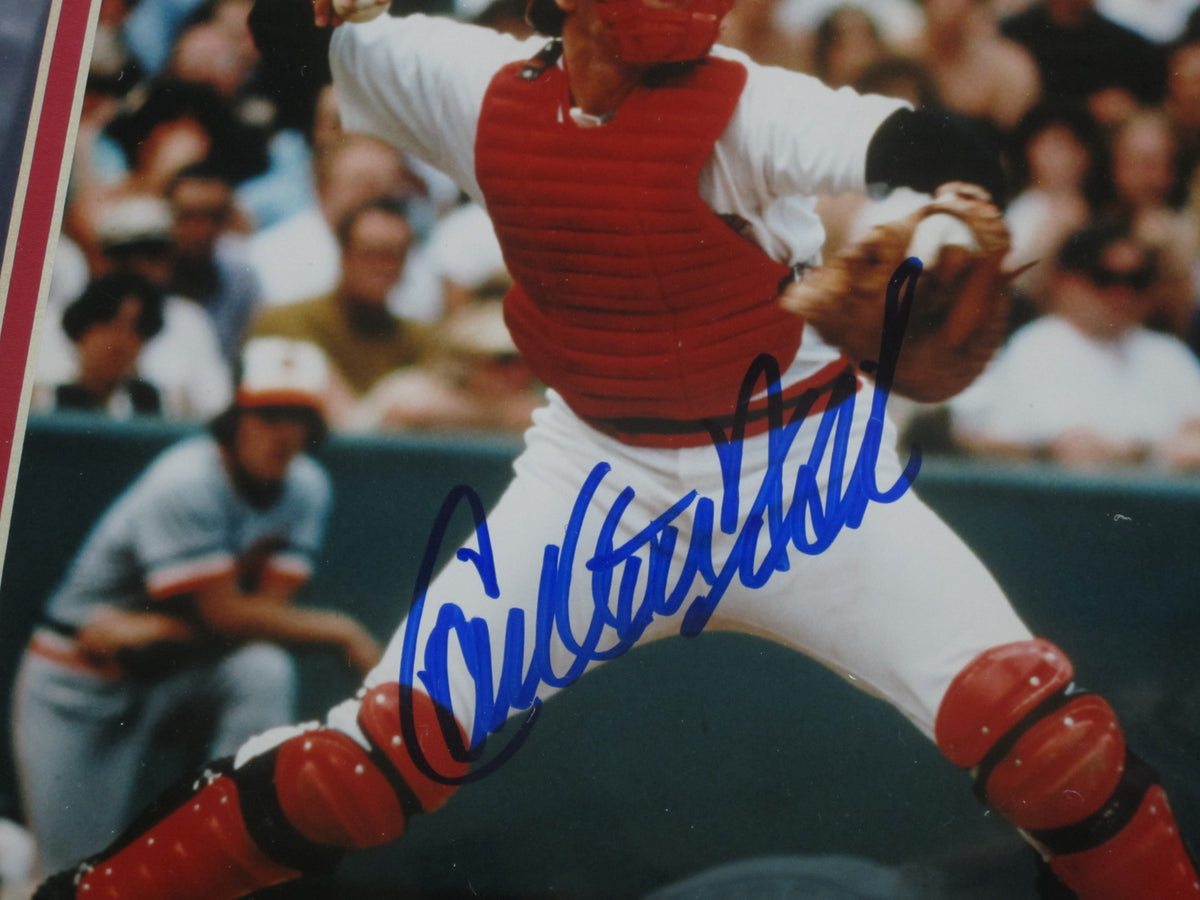 Boston Red Sox Carlton Fisk Hand Signed Autographed 8x10 Custom Photo Framed & Matted with COA