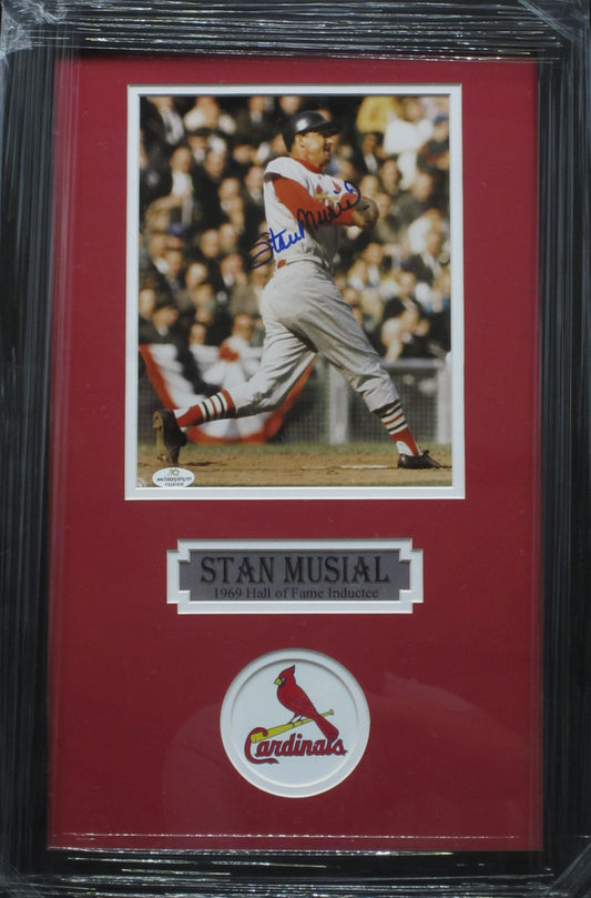 St. Louis Cardinals Stan Musial Hand Signed Autographed 8x10 Photo Custom Framed & Matted with COA