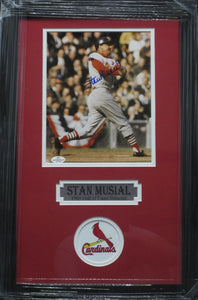 St. Louis Cardinals Stan Musial Signed 8x10 Photo Framed & Matted with COA