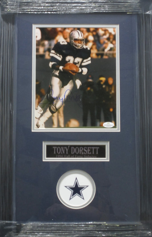Dallas Cowboys Tony Dorsett Hand Signed Autographed 8x10 Photo Custom Framed & Matted with COA