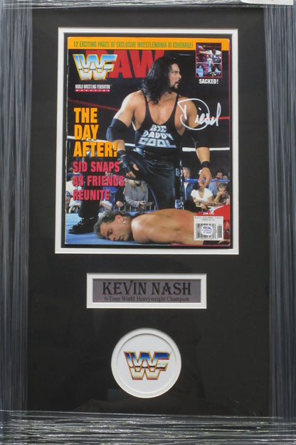 American Professional Wrestler Kevin "Diesel" Nash Hand Signed Autographed 1995 Raw Magazine Framed & Matted with PSA COA
