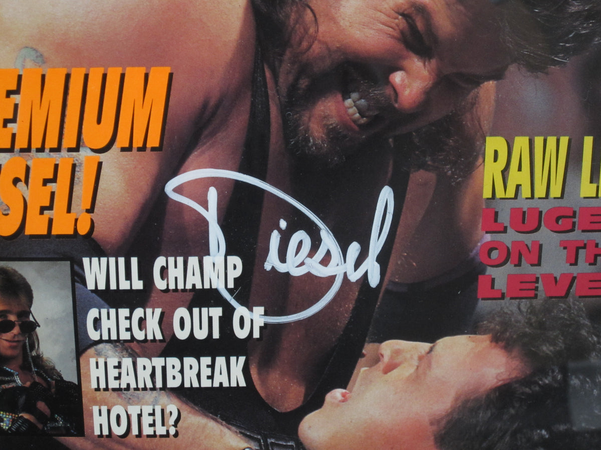 American Professional Wrestler Kevin "Diesel" Nash Hand Signed Autographed 1994 WWF Magazine Framed & Matted with PSA COA