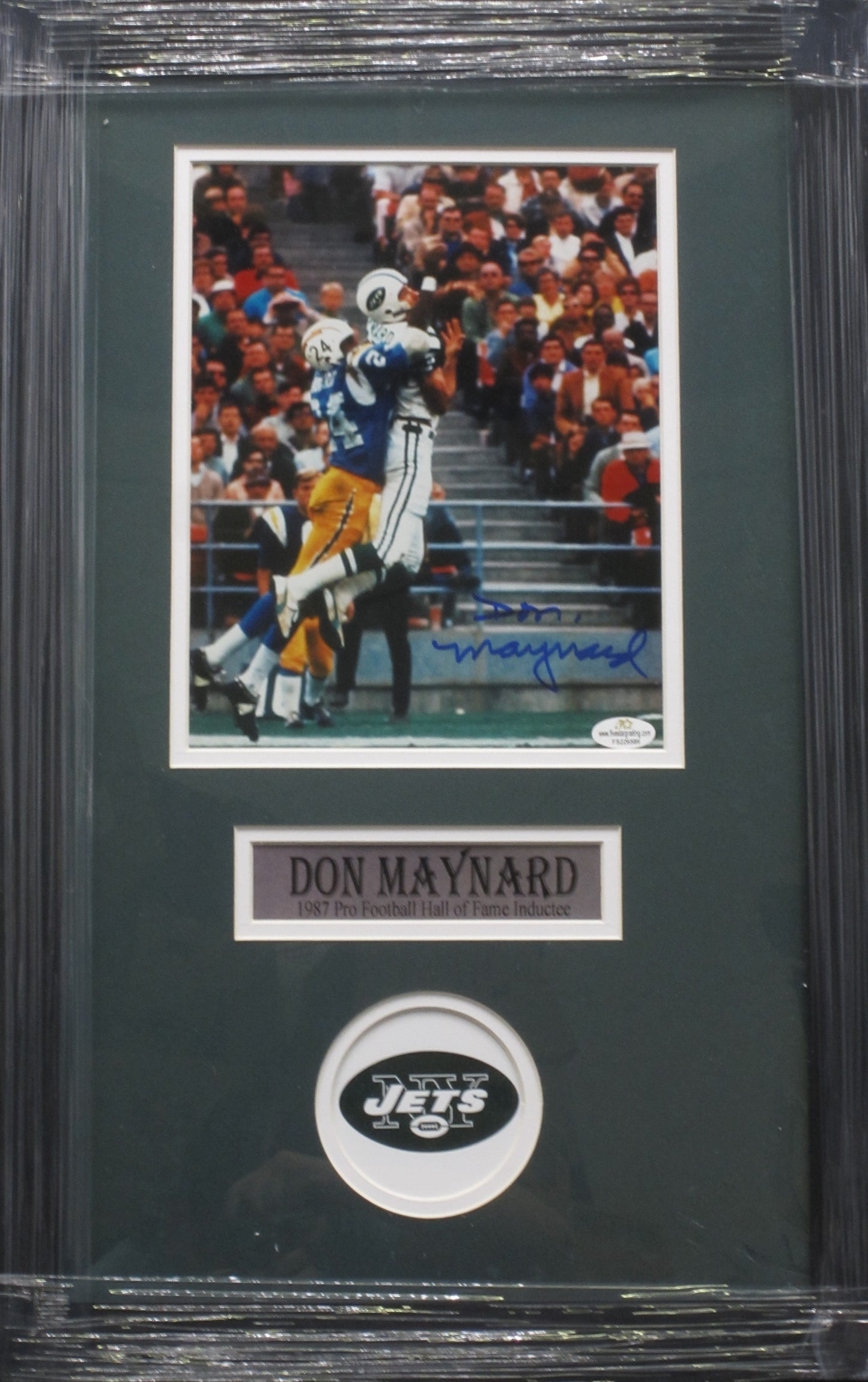 New York Jets Don Maynard Signed 8x10 Photo Framed & Matted with COA