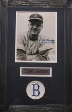 Load image into Gallery viewer, Brooklyn Dodgers Tommy Lasorda Signed 8x10 Photo with H.O.F. 8-3-97 Inscription Framed &amp; Matted with JSA COA