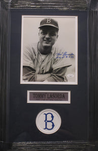 Brooklyn Dodgers Tommy Lasorda Signed 8x10 Photo with H.O.F. 8-3-97 Inscription Framed & Matted with JSA COA