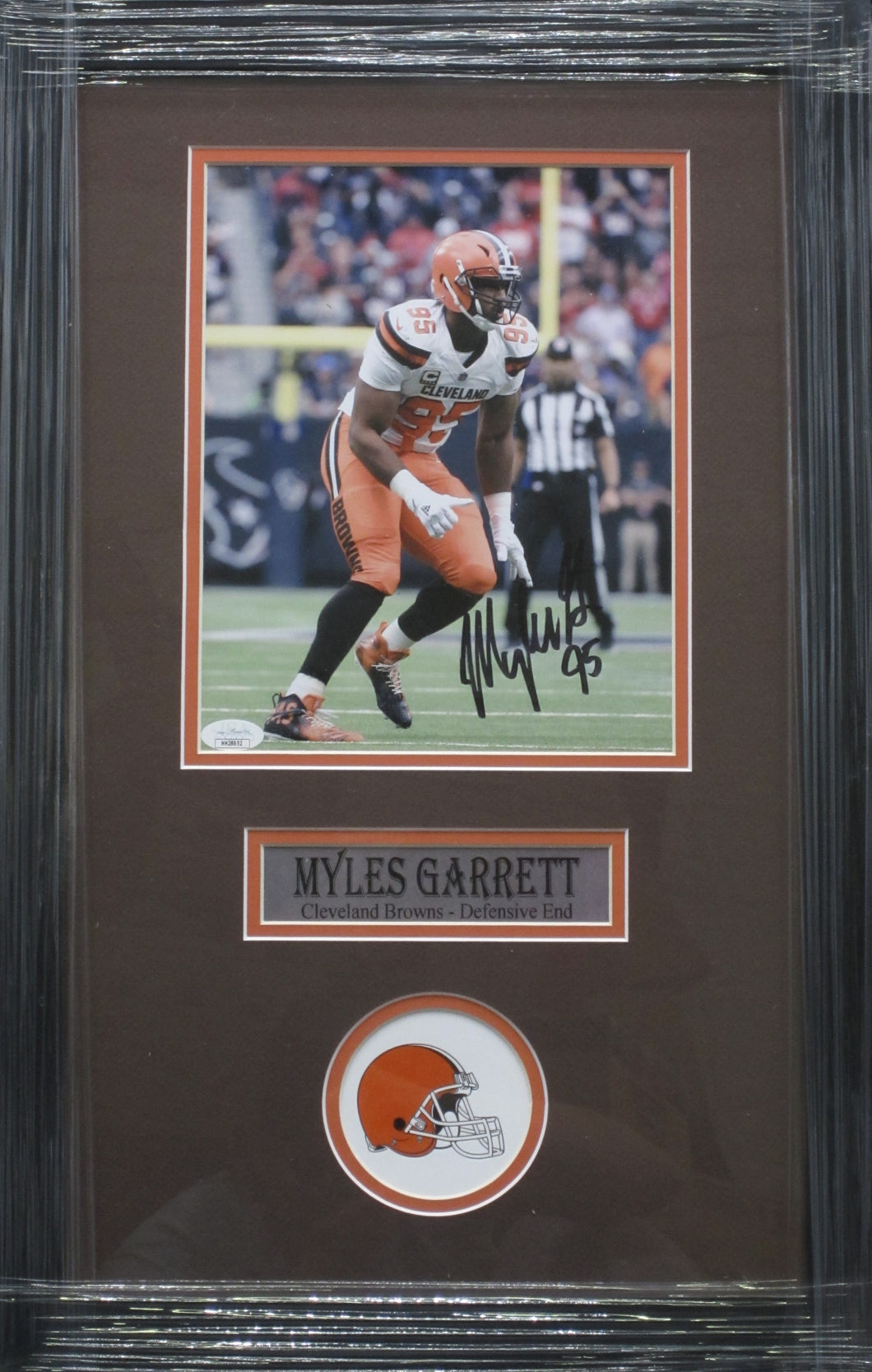 Cleveland Browns Myles Garrett Signed 8x10 Photo Framed & Matted with JSA COA