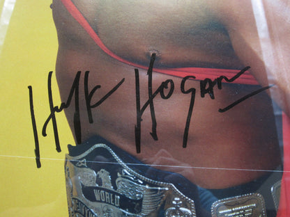 American Professional Wrestler Hulk Hogan Hand Signed Autographed 1985 Magazine Poster Custom Framed & Matted with PSA COA