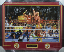 Load image into Gallery viewer, American Professional Wrestler Hulk Hogan Signed Rare Poster with WMIV Inscription Framed &amp; Matted with PSA COA