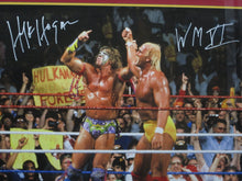 Load image into Gallery viewer, American Professional Wrestler Hulk Hogan Signed Rare Poster with WMIV Inscription Framed &amp; Matted with PSA COA
