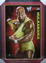 Load image into Gallery viewer, American Professional Wrestler Hulk Hogan Signed WWE 2K14 Poster Framed &amp; Matted with PSA COA
