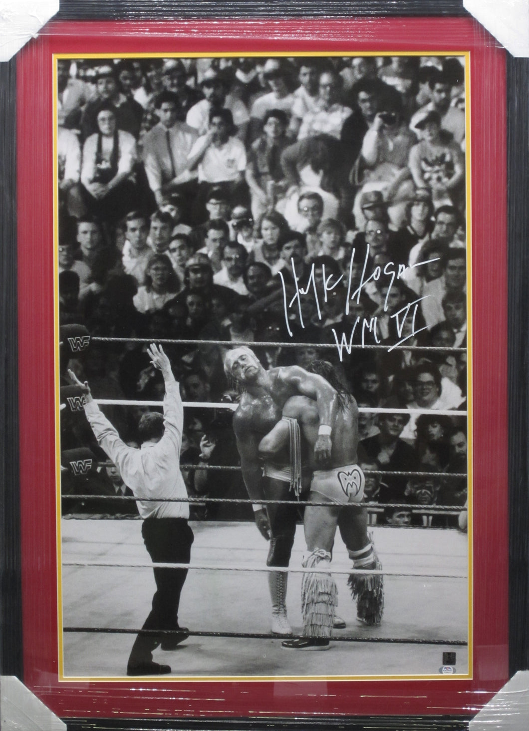 American Professional Wrestler Hulk Hogan Signed Rare Poster Framed & Matted with PSA COA