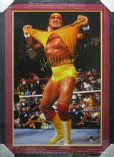 Load image into Gallery viewer, American Professional Wrestler Hulk Hogan Signed Large Photo Framed &amp; Matted with PSA COA