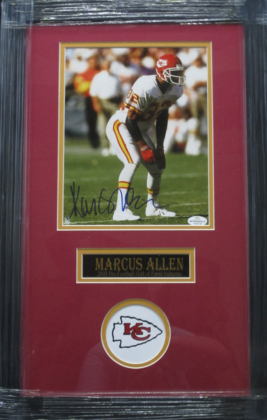 Kansas City Chiefs Marcus Allen Hand Signed Autographed 8x10 Photo Custom Framed & Matted with COA