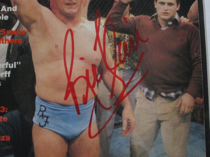 American Professional Wrestler Ric Flair Hand Signed Autographed Wrestling's Main Event Magazine Framed & Matted with PSA COA