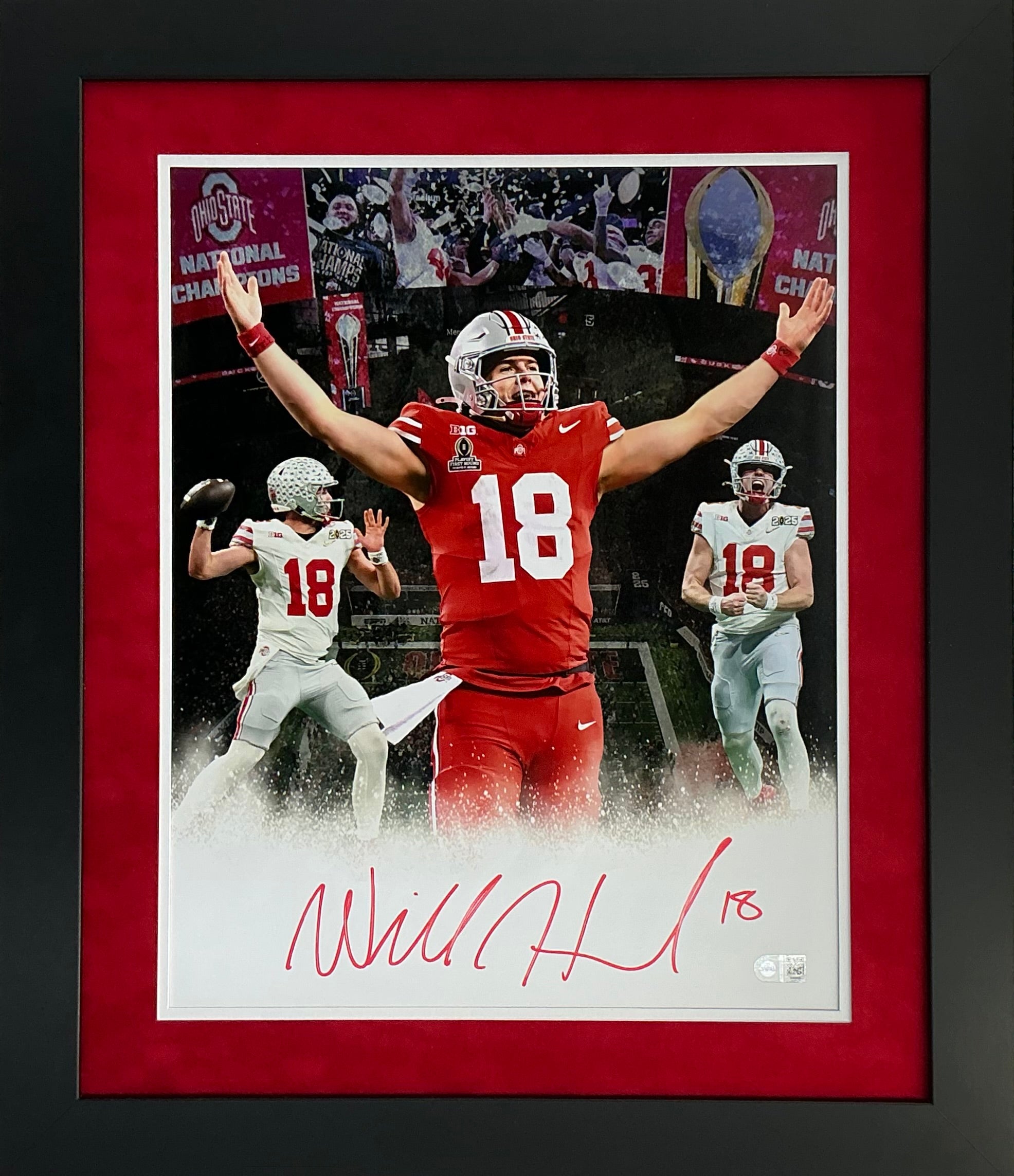 Ohio State Buckeyes Will Howard Hand Signed Autographed Framed 16x20 P ...
