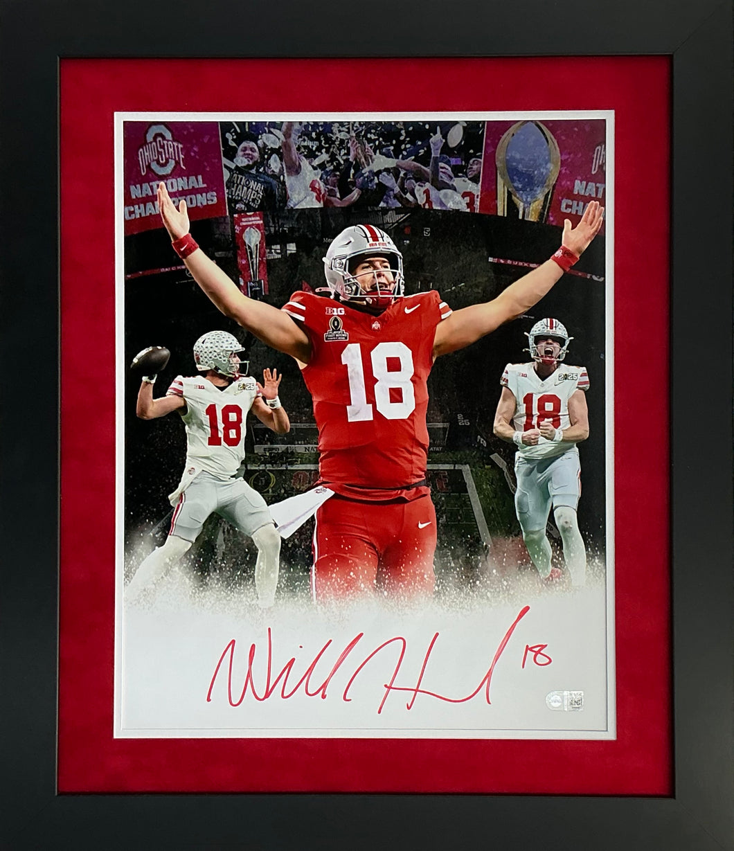 Ohio State Buckeyes Will Howard Hand Signed Autographed Framed 16x20 Photo SWAU COA
