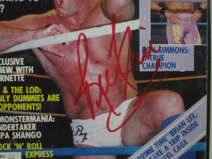 American Professional Wrestler Ric Flair Hand Signed Autographed 1993 Wrestling's Main Event Magazine Framed & Matted with PSA COA
