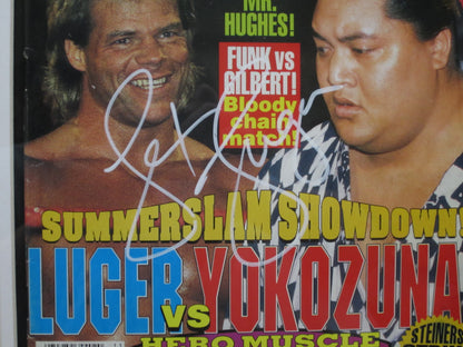 American Professional Wrestler Lex Luger Hand Signed Autographed 1993 Bulldog: Superstar Wrestlers Magazine Framed & Matted with PSA COA