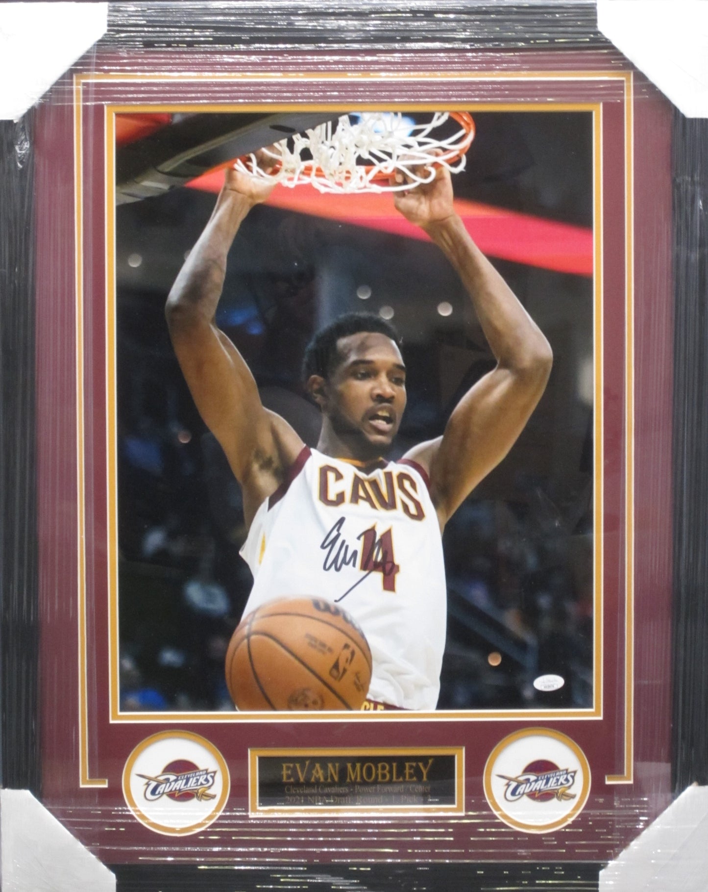 Cleveland Cavaliers Evan Mobley Hand Signed Autographed 16x20 Photo Custom Framed & Matted with JSA COA