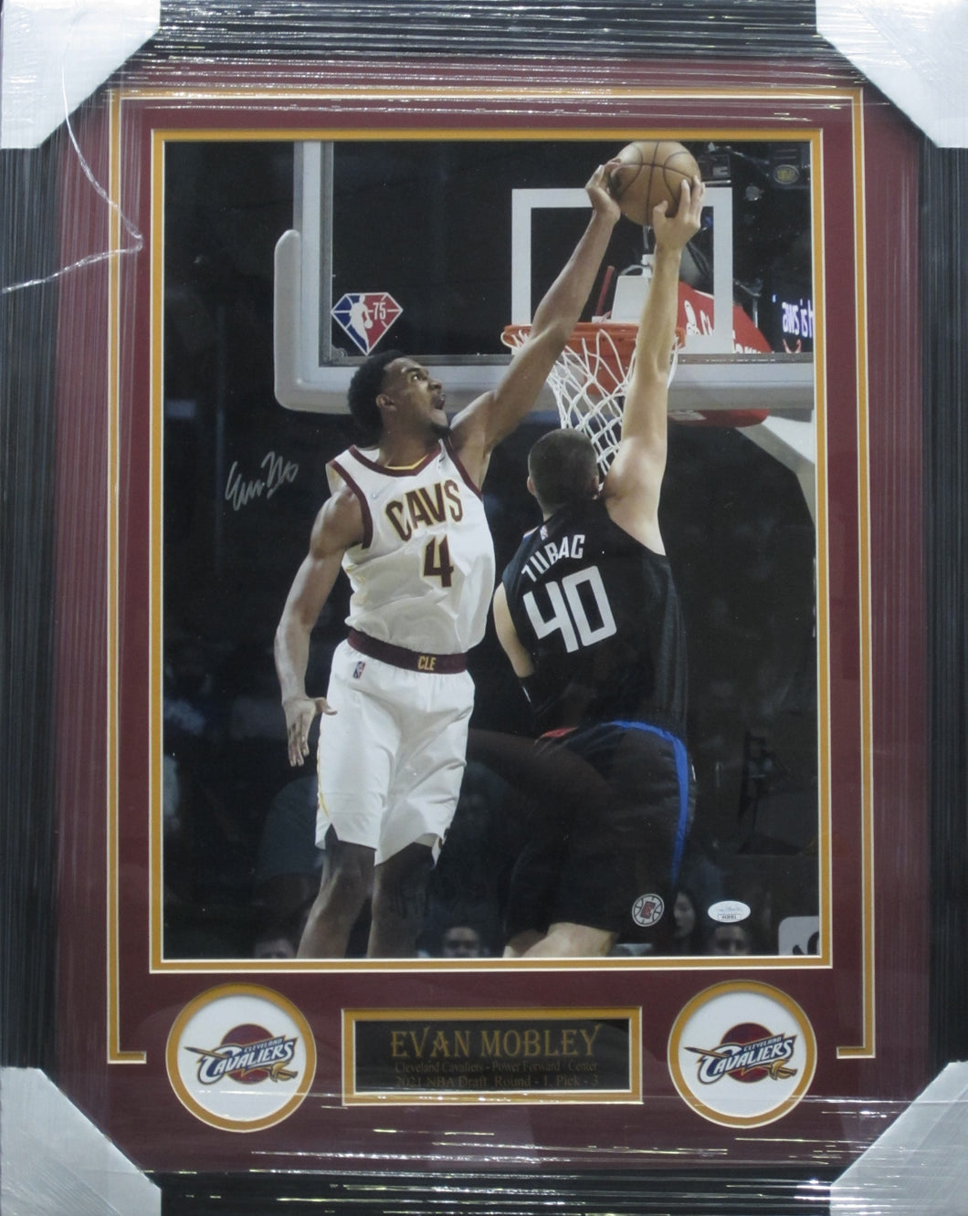 Cleveland Cavaliers Evan Mobley Hand Signed Autographed 16x20 Photo Custom Framed & Matted with JSA COA