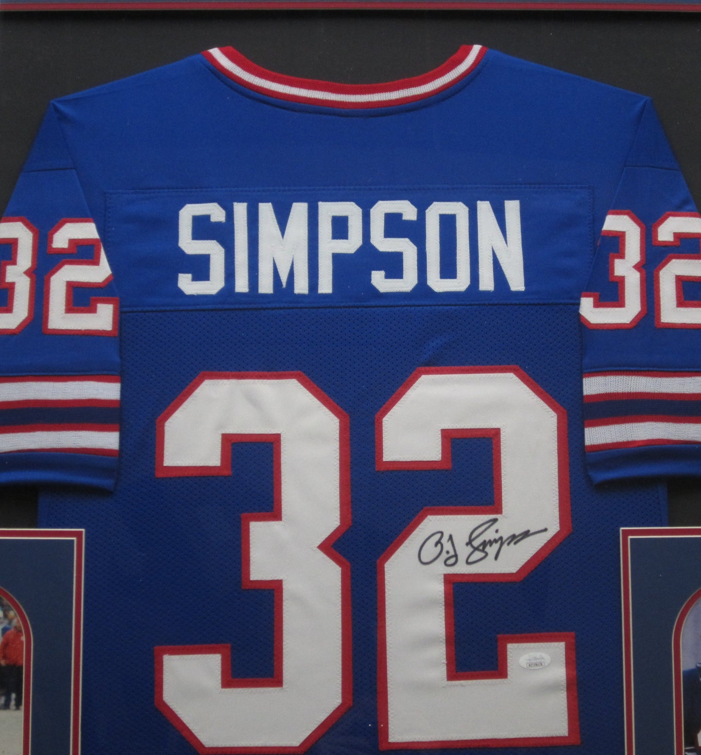 Buffalo Bills O.J. Simpson Hand Signed Autographed Custom Blue Jersey Framed & Matted with JSA COA OJ