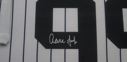 New York Yankees Aaron Judge Hand Signed Autographed Authentic Pin Striped Jersey Framed & Matted with FANATICS Authentic COA