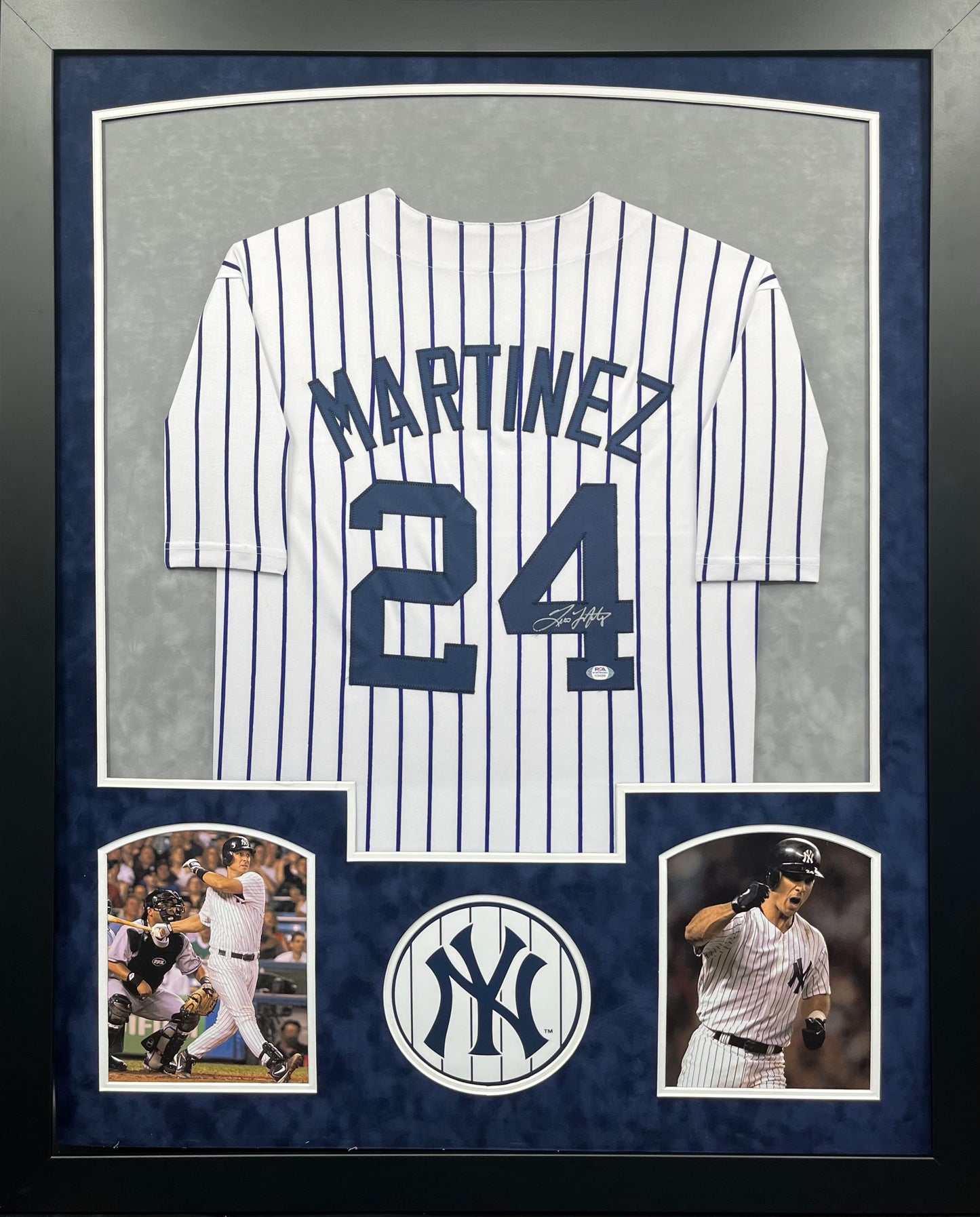 New York Yankees Tino Martinez Hand Signed Autographed Custom Pinstripe Jersey Framed & Suede Matted with JSA COA
