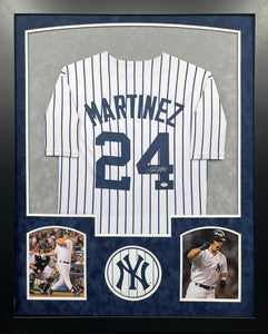 New York Yankees Tino Martinez Signed Pinstripe Custom Jersey Framed & Suede Matted with JSA COA