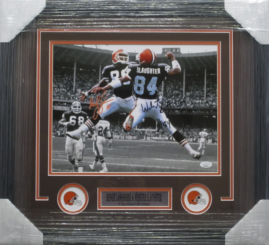 Cleveland Browns Reggie Langhorne & Webster Slaughter SIGNED 11x14 Fra –  Prime Time Sports