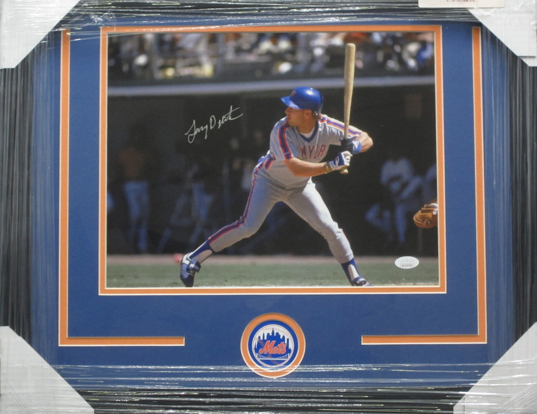 New York Mets Lenny Dykstra Signed 11x14 Photo Framed & Matted with JSA COA