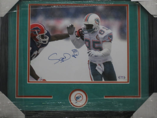 Miami Dolphins Mark Duper Hand Signed Autographed 11x14 Photo Custom Framed & Suede Matted with PSA COA
