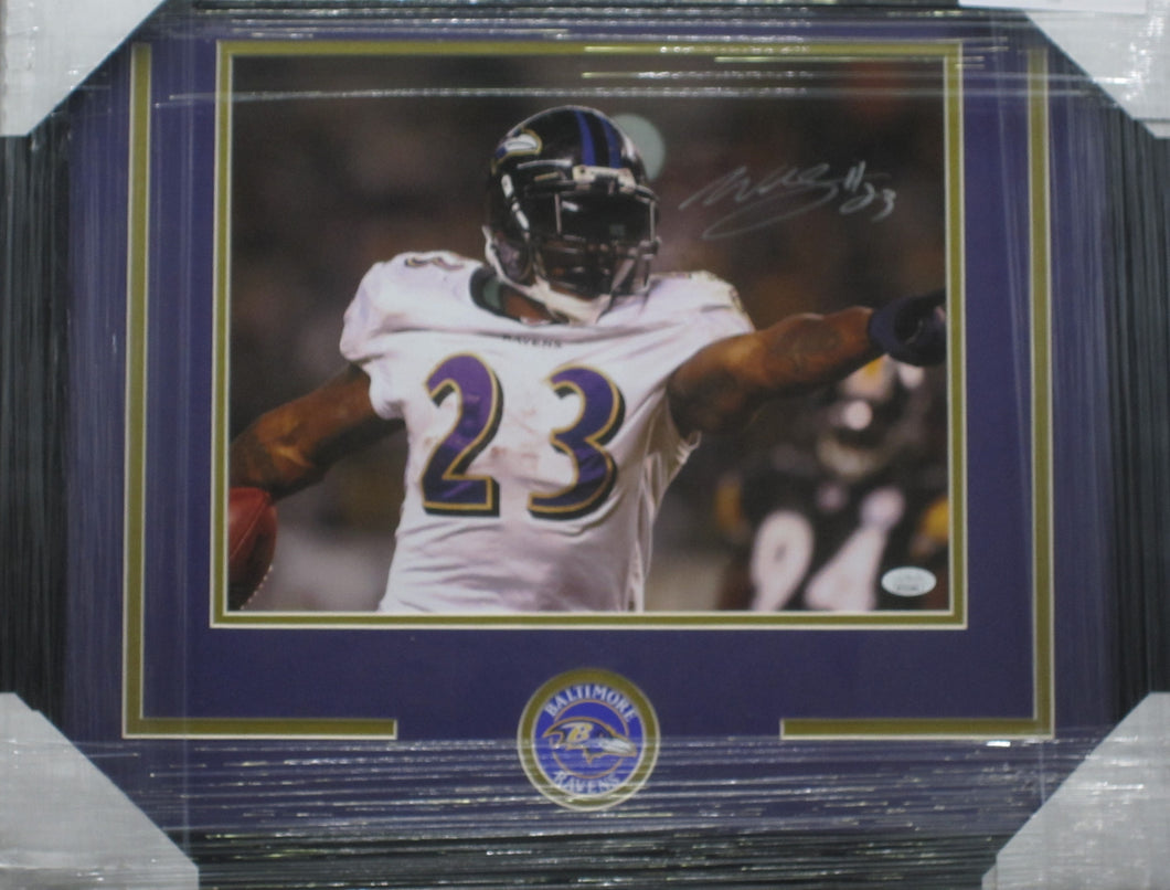 Baltimore Ravens Willis McGahee Signed 11x14 Photo Framed & Matted with JSA COA