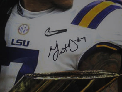 Louisiana State Tigers Grant Delpit Signed 16x20 Photo Framed & Matted with JSA COA