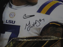 Load image into Gallery viewer, Louisiana State Tigers Grant Delpit Signed 16x20 Photo Framed &amp; Matted with JSA COA