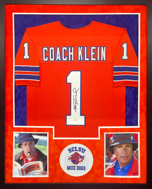 The Waterboy "Coach Klein" Henry Winkler Hand Signed Autographed Custom Orange Jersey Framed & Double Suede Matted with JSA COA
