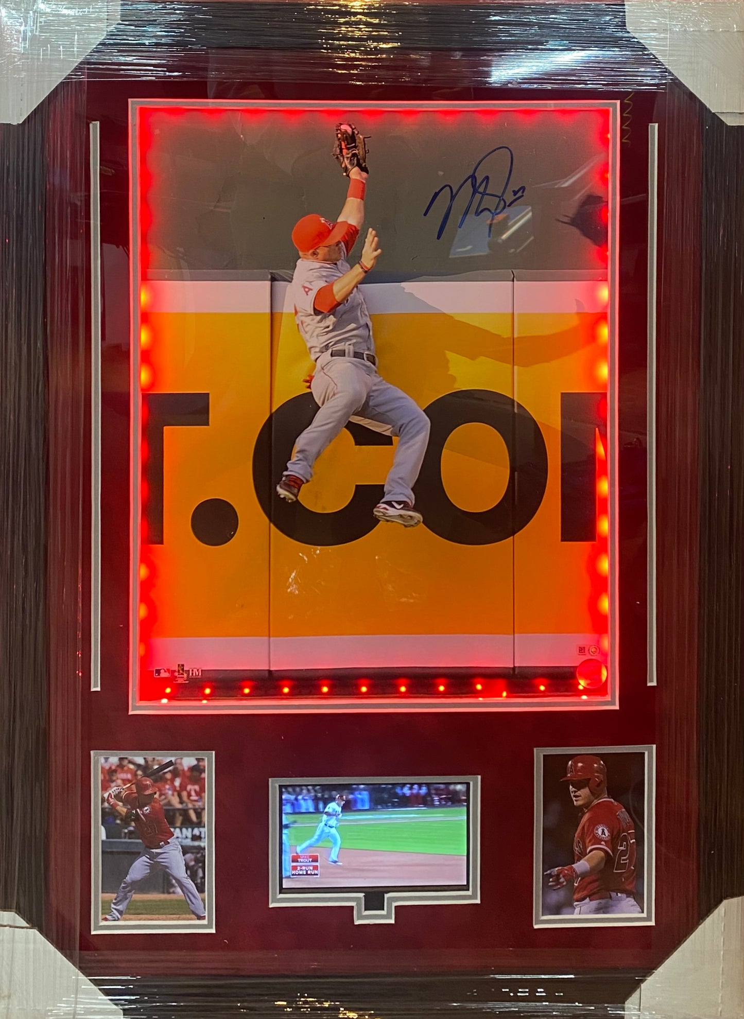 Los Angeles Angels Mike Trout Hand Signed Autographed 16x20 Cadillac Framed & Matted Photo with MLB COA