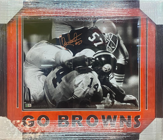 Cleveland Browns Clay Matthews Hand Signed Autographed 16x20 Photo GO BROWNS Framed & Suede Matted with TRISTAR COA