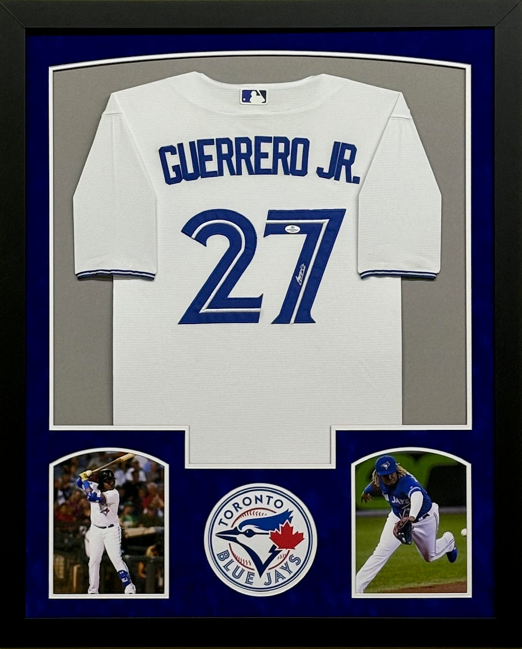 Toronto Blue Jays Vladimir Guerrero Jr. Signed White Jersey Framed & Suede Matted with COA