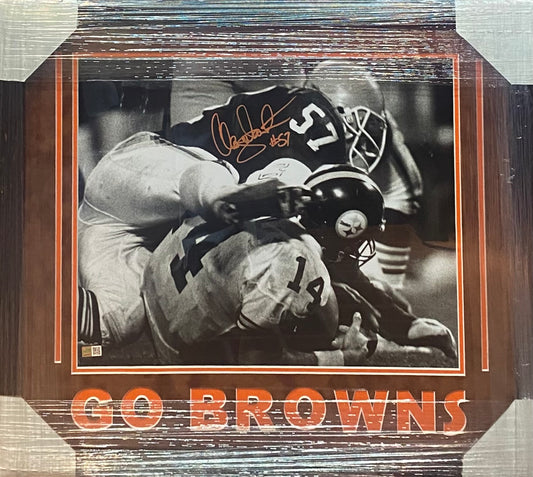 Cleveland Browns Clay Matthews Hand Signed Autographed 16x20 Photo GO BROWNS Framed & Matted with TRISTAR COA