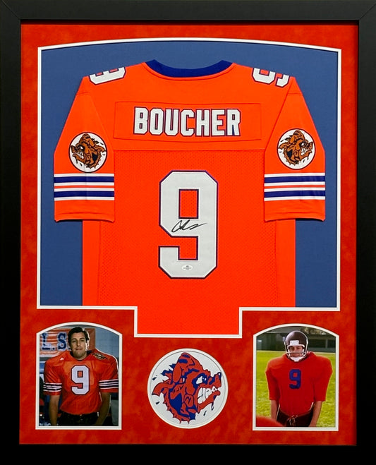 The Waterboy "Bobby Boucher" Adam Sandler Hand Signed Autographed Orange Jersey Framed & Suede Matted with COA