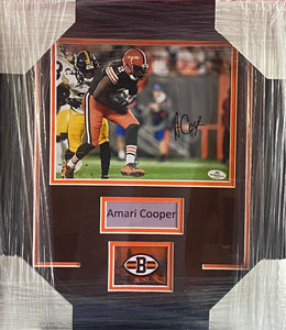 Cleveland Browns Amari Cooper Signed 8x10 Photo Framed & Matted with Nameplate COA