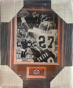 Cleveland Browns Thom Darden Signed with Int Baby! & All Pro #27 Inscriptions 8x10 Photo Framed & Matted with COA