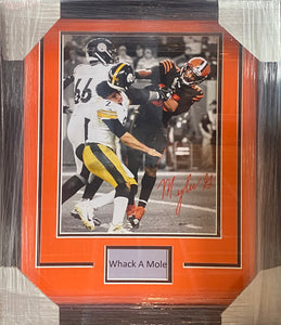 Cleveland Browns Myles Garrett Signed Facsimile 11x14 Photo Framed & Matted with "Whack A Mole" Nameplate