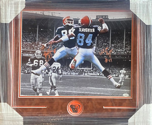 Cleveland Browns Dual Signed 16x20 Photo Framed & Suede Matted with JSA COA