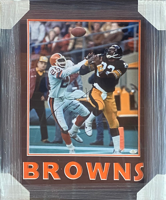 Cleveland Browns Hanford Dixon Hand Signed Autographed with Inscriptions 16x20 Photo BROWNS Framed & Matted with COA