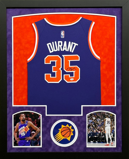 Phoenix Suns Kevin Durant Hand Signed Autographed Custom Purple Jersey Framed & Double Suede Matted with COA