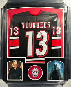 Friday the 13th "Jason Voorhees" Ari Lehman Signed Black Jersey with Jason 1 Inscription Framed & Suede Matted with JSA COA